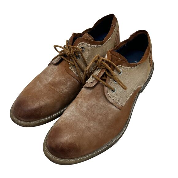ROAN by Bed Stu Mens Rebel C Derby Shoes 10 Tan Bosco Leather Canvas Distressed main image 8